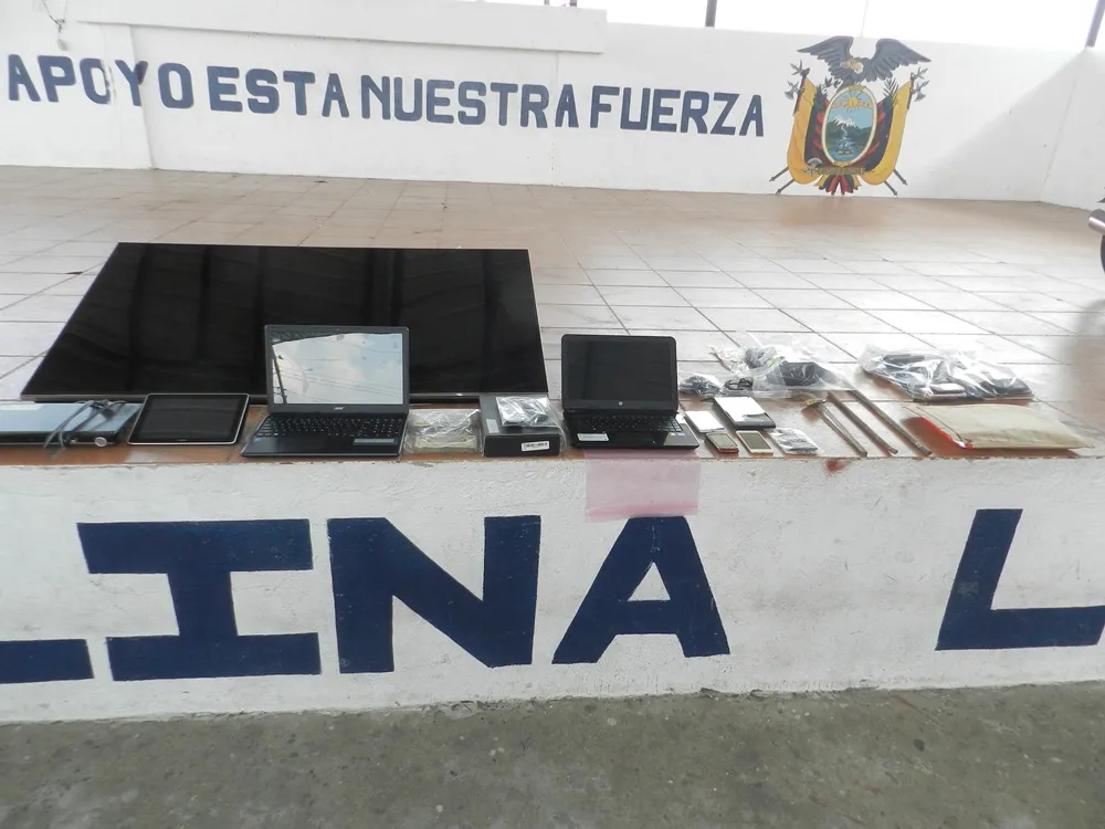 Los artefactos recuperados por personal de la Policía Judicial de Pastaza
