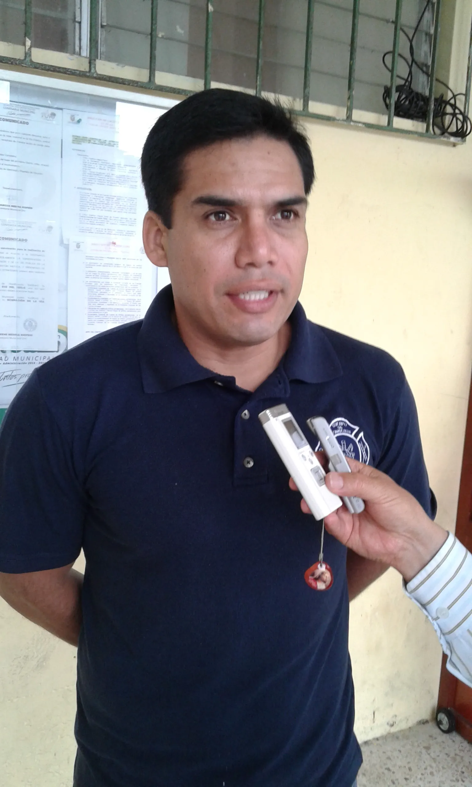 El Magister Polo Lascano director del Cuerpo de Bomberos Municipales del Cantón Pastaza