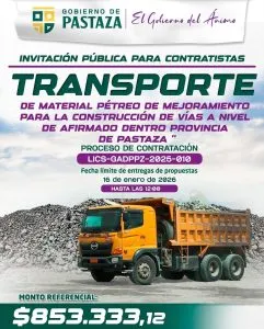 INVITACIÓN PUBLICA PARA TRANSPORTISTAS